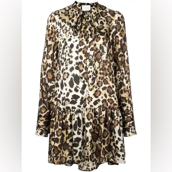 Alexis Lydia Leopard Long Sleeve Mini Dress XL Animal Print - Picture 2 of 8